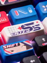 Cool Gaming Theme PBT ISO Blue Keycap Set for Mechanical Keyboard, MDA Profile, Dye-Sub Legends, Mx(+)Switches, 140pcs